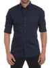 Chemise décontractée hommes faux bouton zipper chemises tissu oxford