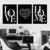 3 pezzi Love Home Diamond Heart Letter Canvas Stampe Nordic Modern Living Wall Art Black White Decorative Dipinti Decor 240425