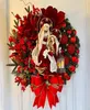 Dekorative Blumen Kränze heiliger Weihnachtskranz mit Lichtern Nativitätszene Weihnachtsgirlanden 4040 cm Vordertür Wanddekoration 8811426