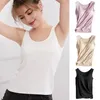 Tanks pour femmes Femmes Couleur solide VILLIAGE ÉLASTIQUE COFFFROTS CONFORTS TERRRAQUE DE YOGA AVEC LES PADS BRA INTÉGRÉS POUR SPORTY SPORT FITNESS