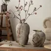 Mottled Retro Chinese Style Decorative Ornaments Flower Arrangement Water Culture Ceramic Vase 240430