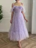 Party Dresses Loverkissy Lavender Sweetheart Tulle Prom Short Spaghetti Strap Off Shoulder Formal Evening Gowns Sweet 16 Dress