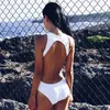 Frauen Badebekleidung sexy Stil Nackt Rücken Jumpsuit Bikini Größe Brust versammelte sich, um den Bauch konservativen Frühling Badeanzug zu bedecken