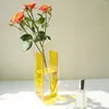 Vases Hydroponic Plant Vase Elegant Acrylic Flower For Home Office Decor Modern Dining Table Centerpiece Desktop Decoration