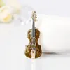 Brosches Morkopela Violin Emamel Pin Fashion for Women Metal Pins Jewelry Scarf Clip Clotle Accessories