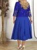 Basis Casual jurken Twee jurken Dames lente en herfst geborduurde bloemen lange jurk gebruikt voor bruiloft gasten en feesten plus size dames kledingl2405