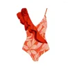 Swimwwear pour femmes sexy en V V Fomme de maillot de bain une pièce 2024 Luxury Vintage imprimé haute taille ouverte avec couverture