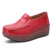 Chaussures décontractées en cuir authentique mocassins pour femmes Tendon Sole Slip-On Mom Flat