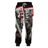 Men's Pants 3D printing skull smoking casual Y2k mens sports pants new cool sweat jogger harem mens full length Hombre hooded olf shirtL2405