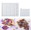 Ремесленные инструменты Floridliving Board Game Силиконовая смола MoldStic Tac Toe плесень с 4 шахматными кусочками плесень Diy Tabletop для Kids2581549