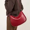 Drawstring 2024 Niche Design Crescent Leather Bag Simple Fashionable And High-end One-shoulder Cross-body Handbag