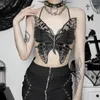 Kobiety dla kobiet Kobiety Summer kantarki Związane bez pleców zabarwione gotyckie kufel motyla seksowna koronkowa czarna czarna strzędzie