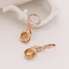 Brincos do garanhão Hesiod Champagne Cúmulo cúbico de zircão Retro de cristal de estilo Bowknot Gold Color Women Fashion Jewelry