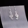 Dingle örhängen Kongmoon Treble Clef Music Note White Fire Opal Jewelry for Women Drop