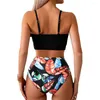 Swimwear Women's Black Bowknot Tankini Bikini Print Swimsuit Swimswears Femmes Femmes Brésilien Brésilien Place Bathing Bikinis Thong Vacation