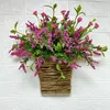 Flores decorativas para pendurar cesto de grinaldora cabide floral placa de boas -vindas para o festival de festas internas de jardim