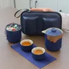 Portable Travel Tea Set Outdoor Camping Making Tool Single Kung Fu Teaware Sets The Gift for Culture Lovers 240428