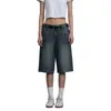 Damesjeans y2k denim baggy shorts vrouw 2024 wijd been broek losse knie lengte bijgesneden vat heren lage taille broek