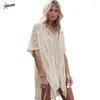 Y2K Aankomst Sexy Beach Cover Up White Crochet Robe de Plage Pareos For Women Swim Wear Saida Praia Beachwear Cover -ups