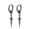 Stud Retro Black Cool Sword Earrings Piercings For Women & Men Personality Non Piercing Fake Punk Jewelry11186071