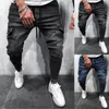 Pantalon pour hommes jeans vintage jogging pour les hommes skinny liaisons pieds pantalons denim à la mode