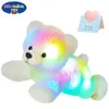 37 cm nadziewane niedźwiedź Polar Plush Animals LED Toy Muzyka nocna lampy nocne glow poduszka biała prezent urodzinowy dla dziewcząt dzieci 240426