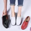 Casual Shoes Moccasins Plus Size Women's Genuine Leather Platform Shake Wedge Slip-on Height Increasing