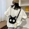 Bacos à dos en peluche Black Cat Corgi en peluche en peluche animal kawaii sac japonais épaule de style japonais petit sac de téléphone mobile cadeau pour les enfants et les filles2405