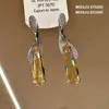 Création de boucles d'oreilles en citrine pour femmes 925 Silver Needle Luxury Stud Oreau de boucle de joaillerie Fine Jewelry Party Party 240422