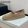 Casual Shoes S Flat Women Luxury Cow Suede Chain String Bead Walk Female Round Toe Slip-On Comfort Loafers Woman