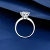 Anillos de clúster Fashion 925 Sterling Silver for Women Moissanite Ring Classic Seis Accesorios de joyería de estilo Claw