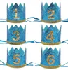 Chapeaux de fête 1pcs 1er 2e 3e paillette couronne bandeau joyeux anniversaire 1 2 ans Baby Shower Children Decoration Hat8952753