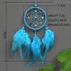 Figurine decorative Dream Dream Catcher decorazione per ornamenti per auto decorazioni per la camera da sogno muro appeso con piume di tallone rattan vento