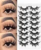 Lekgavd 8 par 3D Mink False Eyelashes Natural Wispy Fluffy Dramatic Volume Fake Lashs Extension Handgjorda Cruelty Eyelash5667064