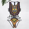 Dames badmode sexy vrouwen etnisch bloemen zwempak Afrikaans badpak hoge taille bedrukte deksel bikini set zwemmers strandkleding strandkleding