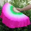 Stage Wear 2pcs Chinese Short Bellydance Fan 30cm Bamboo 10cm Half Circle Silk Veil Pairs Yangko Dance Fans Hand Dye Adults Sell