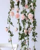 Fiori decorativi ghirlande 2m Rosa artificiale Ivy Vine Decorazione del matrimonio Real Touch Silk Flower Home Ghirlanda PAR3673095