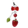 Keychains porte-clés en perles de fraise pour filles sweet cool y2k sac h9ed