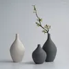 Vasi Nordic Style Vase Decorazione per la casa semplice MODERNA Ceramica grigio per ufficio bianco moderno con fiori secchi