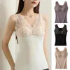 Women's Tanks Anti-pilling Vest Elegant Floral Embroidered Thermal For Women Cozy Plush Pullover With Lace Patchwork Slim Fit Comfort