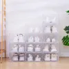 6pcsset Transparent Plastic Shoes Case Thickened Drawer Case Plastic Shoe Boxes Stackable Box Shoe Organizer Shoebox 240422