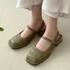 Sandals Mary Jane Mid Heels Shoes Women Shallow Chunky 2024 Slippers Fashion Lolita Elegant Dress Pumps Mujer