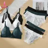 Bras Define Linger Lingerie Mulheres 3 Peças Conjunto Sexy Floral Basta Basta