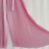 Abiti per feste Aeleseen Korea Designer di abiti estivi rosa Fashion Classic Sashes Solid con perle Long Elegante pieghetta per femmina