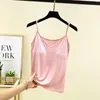 Frauen Tanks Feste Farbe BH gepolstert Camisole Sommer V-Ausschnitt Spaghetti-Gurt Camis Plus Size Bottoming Top Alle Match