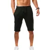 Shorts masculins Solid Pantalon d'été à la mode élastique des poches latérales décontractées plage à cordon plage pour mâle ropa hombre