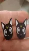 Bijoux de mode Black and White Kitten mignon tête pour fille oreille à oreilles accessoires en acrylique213n7788427