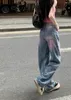 Kadınlar Kot Mor Kravat Boya Kadın Denim Pant Pantolon Kore tarzı kıyafetler 2024 Moda Harajuku Street Giyim Y2K Yaz Yüksek Bel
