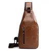 Waist Bags Brand Messenger Bag Leather Men Chest Vintage Crossbody Shoulder Men's Business Sling Male Casual Pack