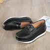 Chaussures décontractées en cuir authentique mocassins pour femmes Tendon Sole Slip-On Mom Flat
